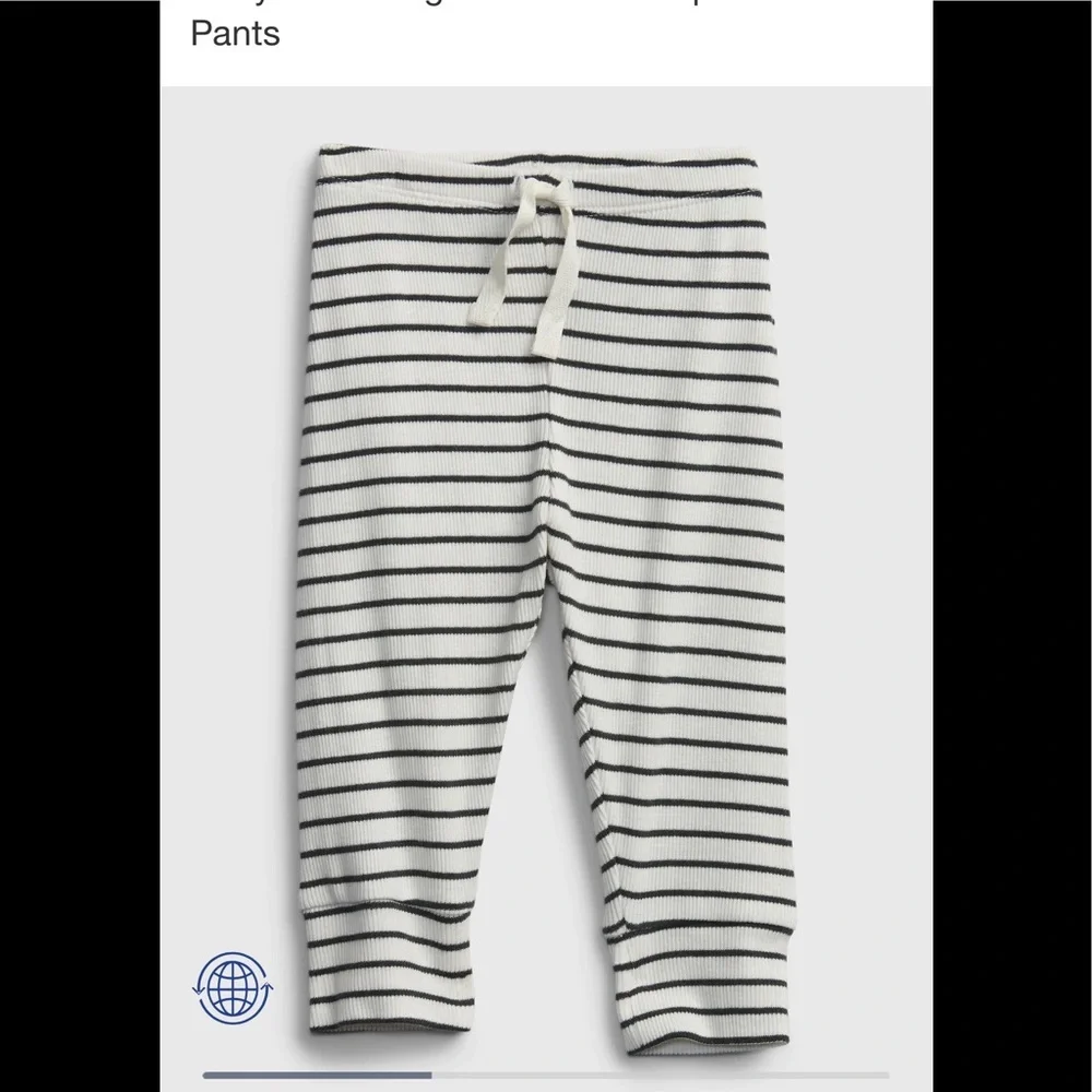 Baby‎ 100% Organic Cotton Stripe Pull-On Pants